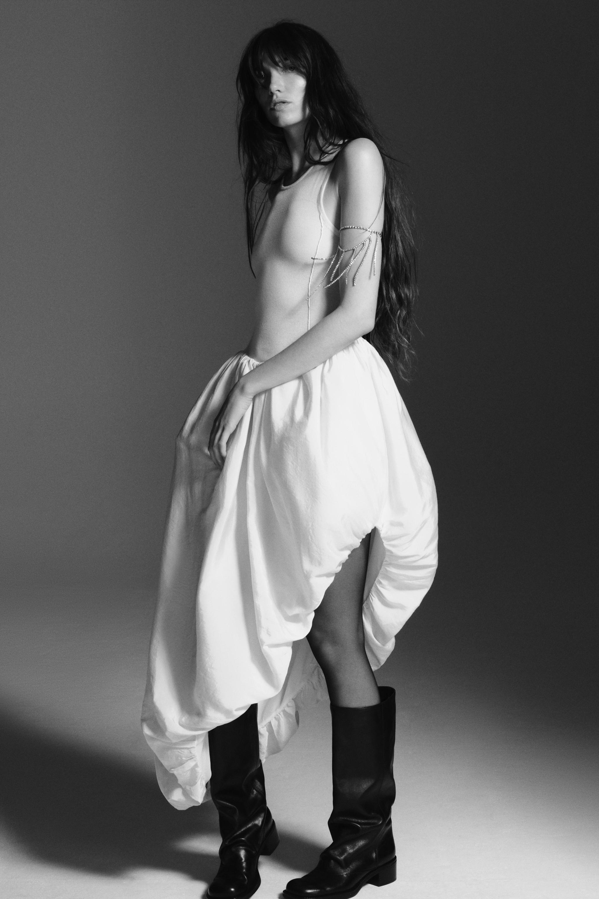 ASYMMETRIC COMBINED KNIT DRESS